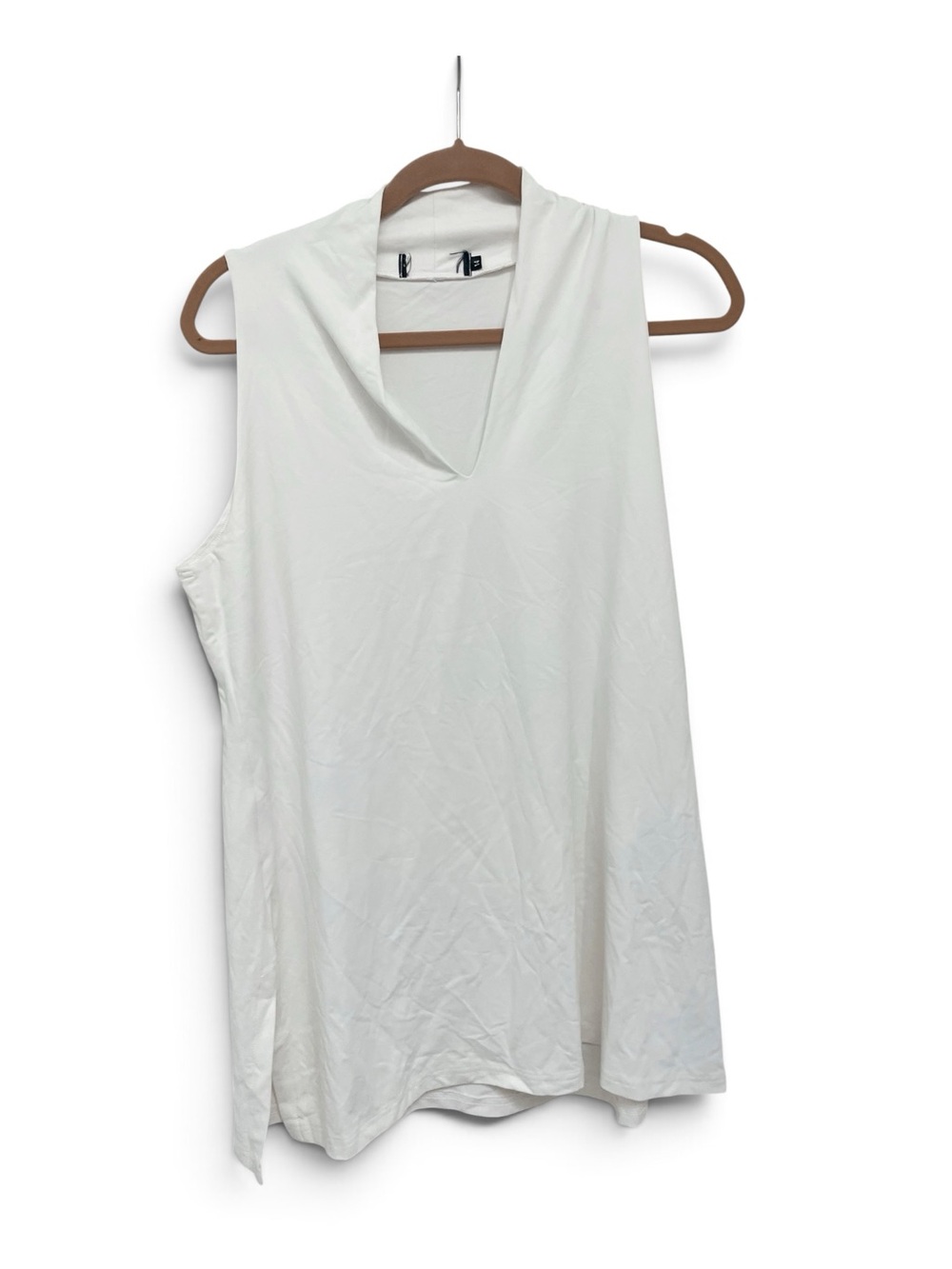 Sympli Sleeveless V-Neck White Tank Top